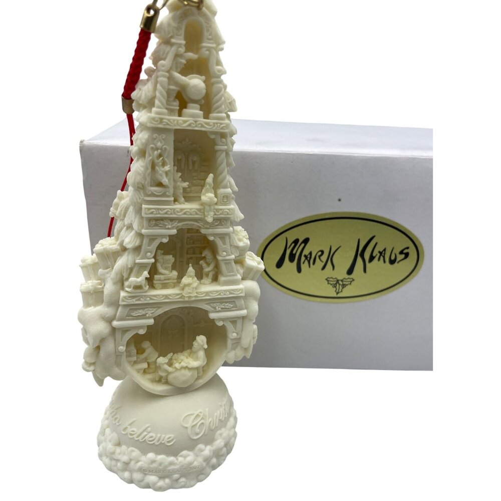 Mark Klaus 3-D Hand Sculpted Illuminated Christmas Wishing Tree Ornament 2007